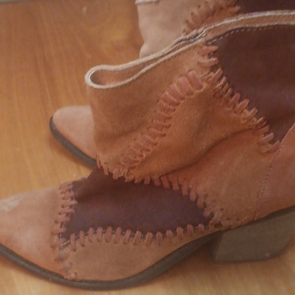 Musse & Cloud Patchwork Suede Ankle Boots - Brown and Tan - Picture 4 of 12